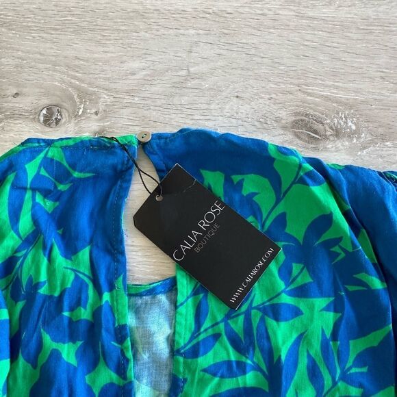 Olivaceous Kelly Back Cutout Midi Dress Green/Blue L NWT - Picture 6 of 8